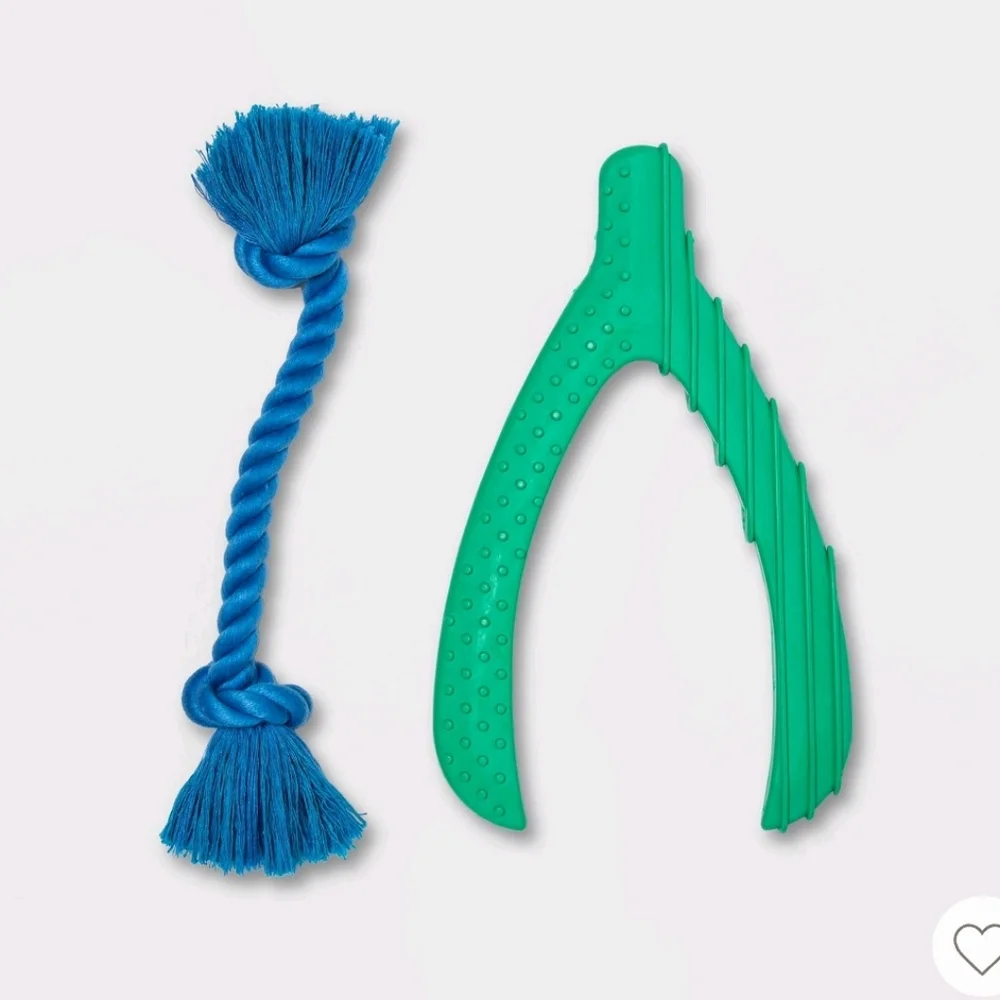 orange rubber wishbone dog toy